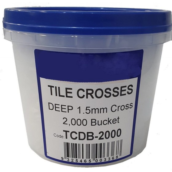 Tile Crosses 2mm x 5000 pcs Bucket